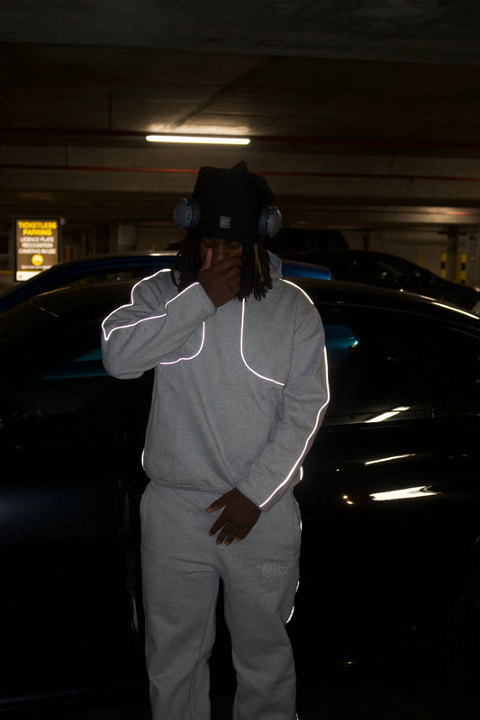 Grey reflective (hoodie)